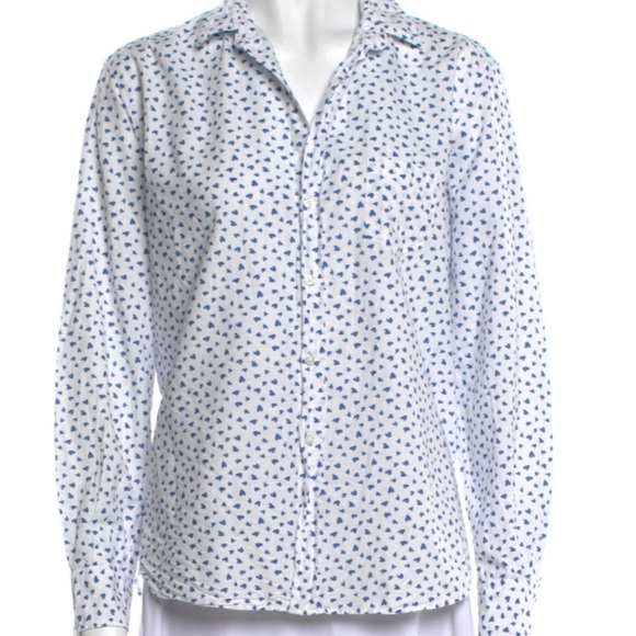 Frank & Eileen White and Blue Button Down Shirt